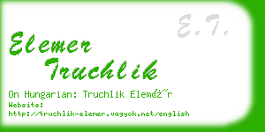 elemer truchlik business card